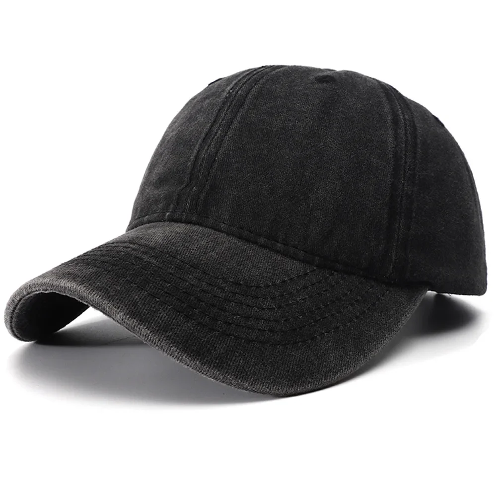 Boné unisex de cor sólida, boné liso ajustável, chapéus vintage snapback de algodão lavado para mulheres e homens