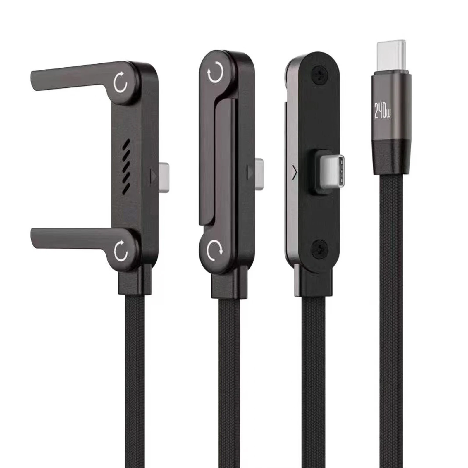 240W Fast Charging Data Cable Cord with Foldable Phone Holder Bracket Type C Charger Charging Cable for iPhone/Android/Tablet