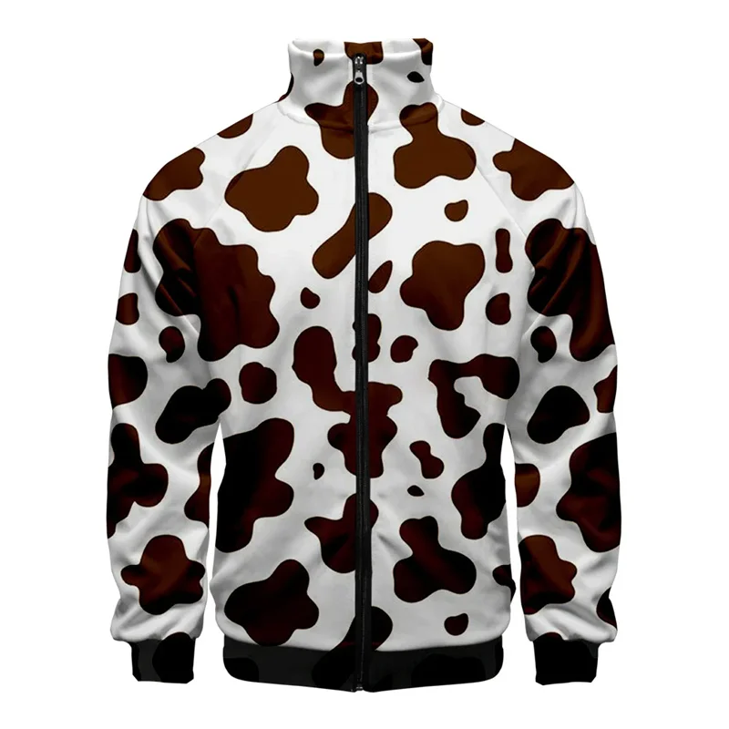 2024 Fashion Coats Black White Cow Spots 3D Printed Casual Streetwear Zip Jacket For Men Kid Sports Sweatshirts Women Clothes