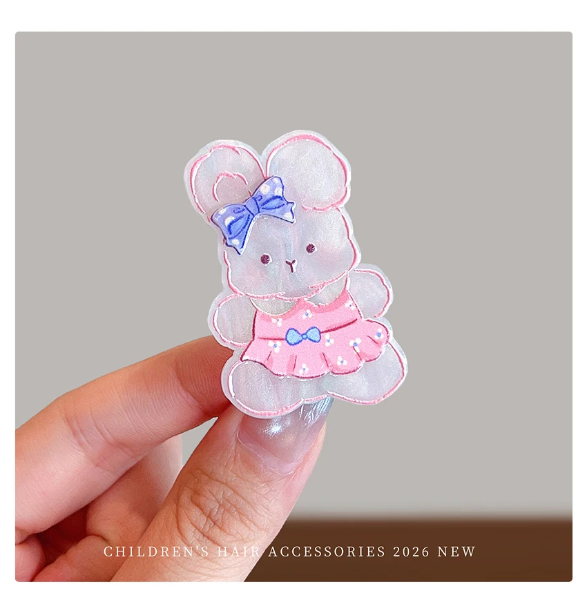 2026 Neue Kawaii Haarspangen-Set für Babymädchen – Süße Hasen-, Herz- und Schleifen-Haarspangen, die das Haar nicht verletzen, für Kleinkinder, Mädchen, Party, Verkleidung, Geschenk – Detail 8