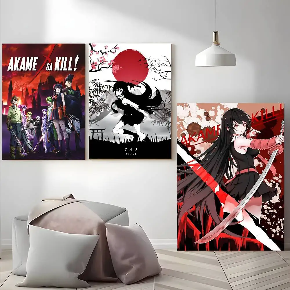 اليابانية الكلاسيكية أنيمي Akame Ga KILL DIY لزجة المشارك ذاتية اللصق الفن ملصق مضاد للمياه مقهى النوم غرفة جدار ديكور #6