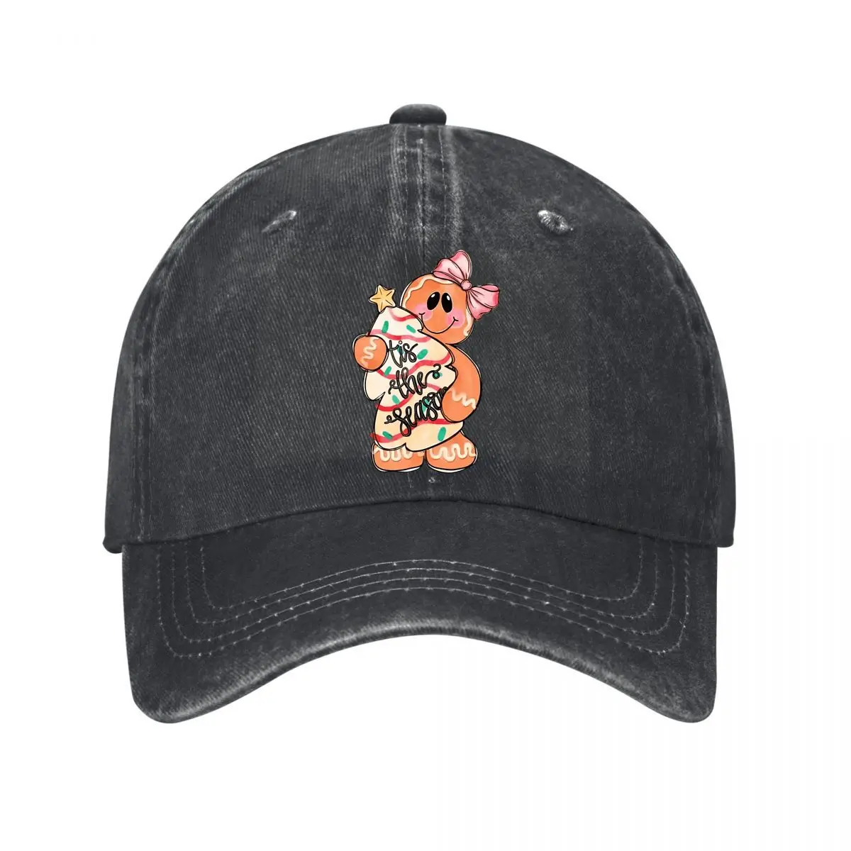Christmas Gingerbread Tis The Season Decor 2026 New Vintage Washed Baseball Cap
