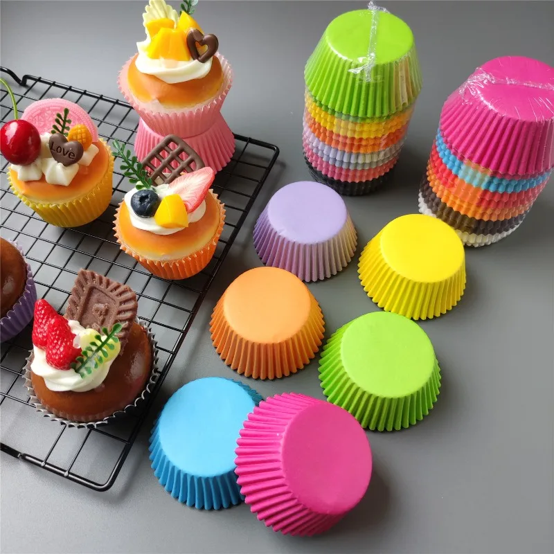 200/300/500 Stuks Gemengde Kleur Baking Cups Cupcakes Muffin Liners Papieren Beker Mallen Vetvrij Wrapper Voor party Bruiloft Verjaardag