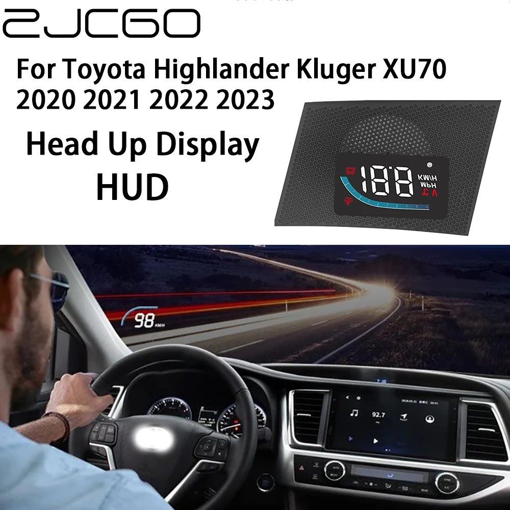 ZJCGO Auto HUD Display Car Projector Alarm Head Up Display Speedometer Windshield for Toyota Highlander Kluger XU70 2020~2023