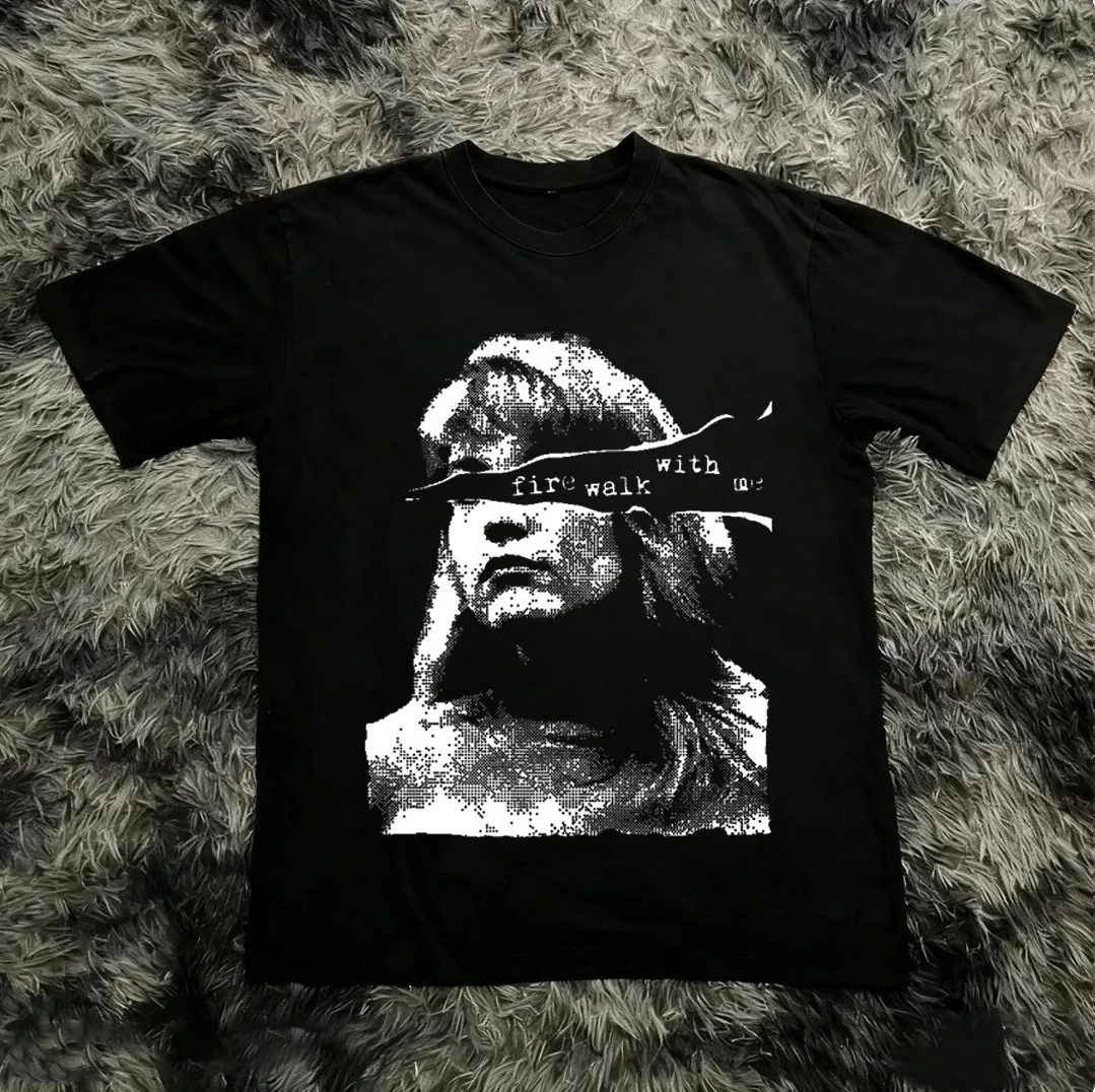 Twin Peaks Fire Walk with Me Retro Style Classic Print T-Shirt Graphic Short Sleeve Shirt Men and Women Summer Streetwear Top