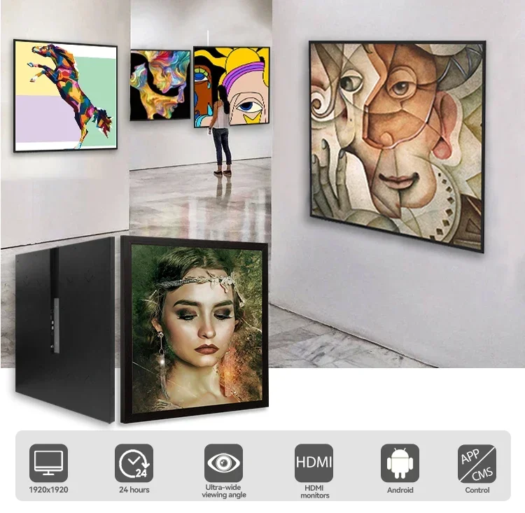 

2025/Hd digital picture frame indoor lcd display panel advertising screen square art lcd screen