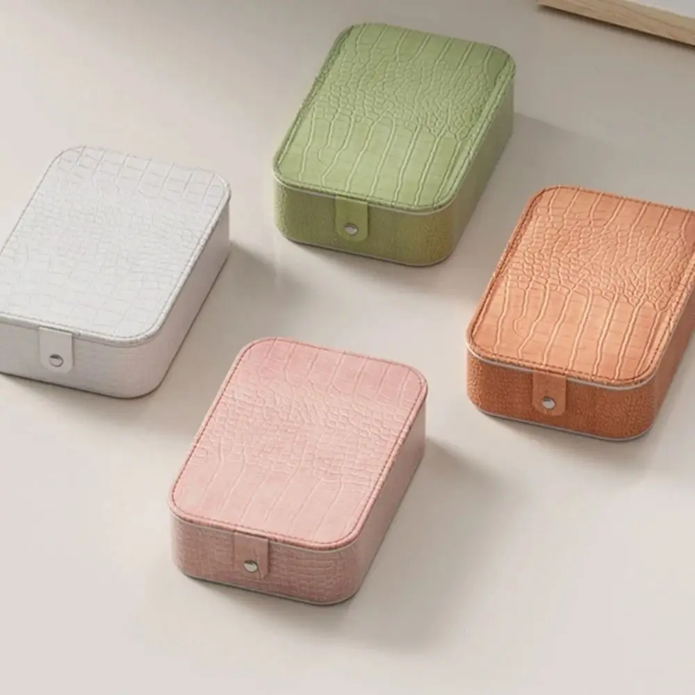 Multi-functional Cosmetics and Jewelry Box Three-color Light Mirror Beauty Mirror PU Leather Adjustable Brightness