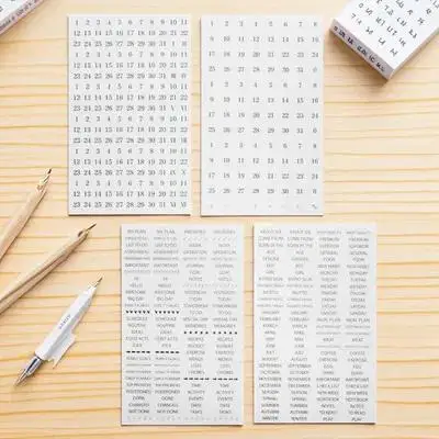 

4 Sheets Versatile Theme Planner Stickers PVC Craft Quality Journal Stickers for Diary Notebook Calendar Cards Scrapbooking Self