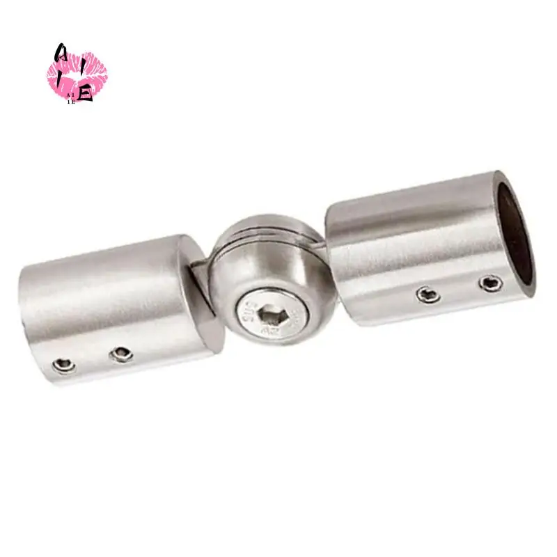A11E-Adjustable Rod Corner Connector Elbow Connector Shower Room For Bay For Window(19Mm Brushed)