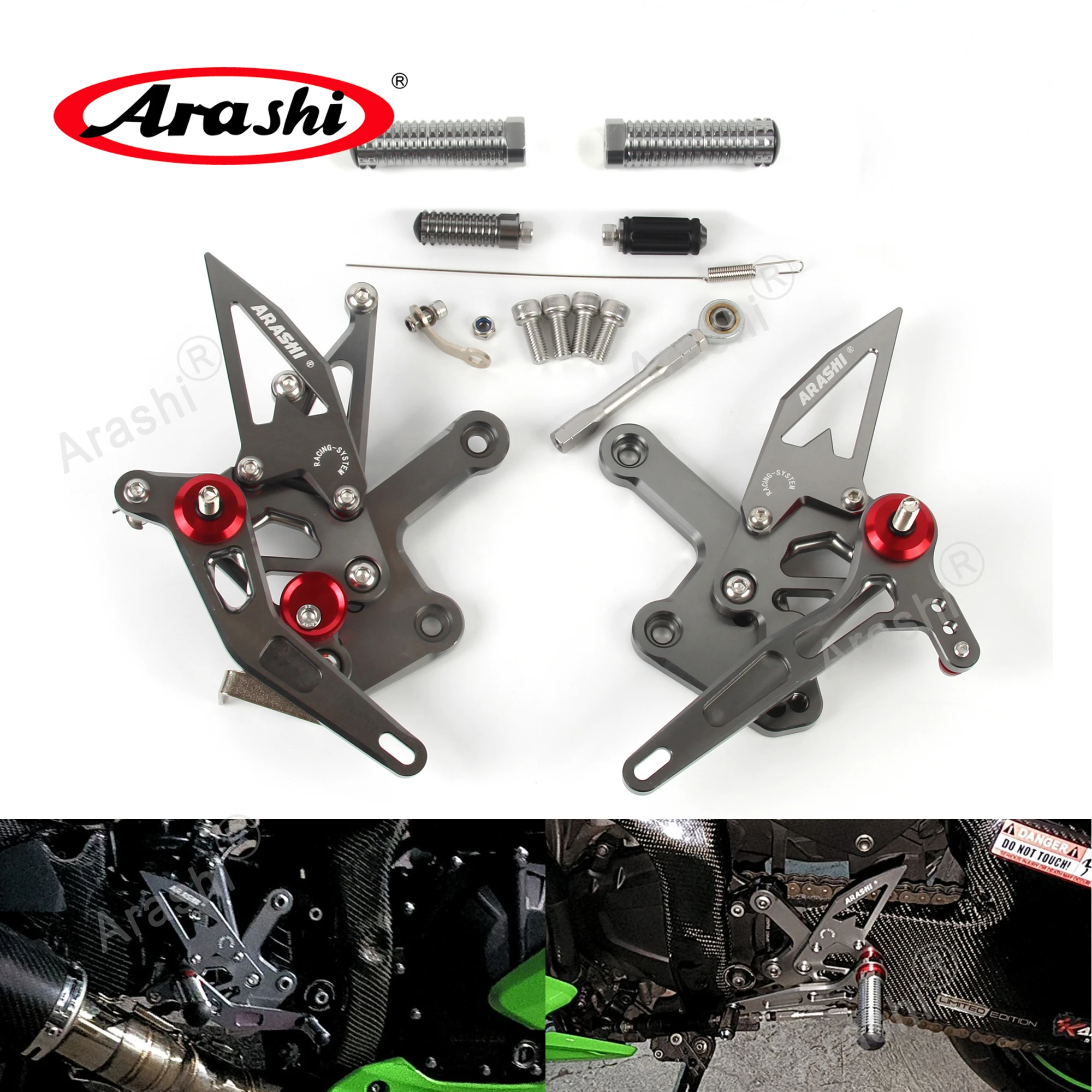 あられ❁ Arashi V2.0 Adjustable Rearsets For KAWASAKI Ninja ZX4R 2023 ZX