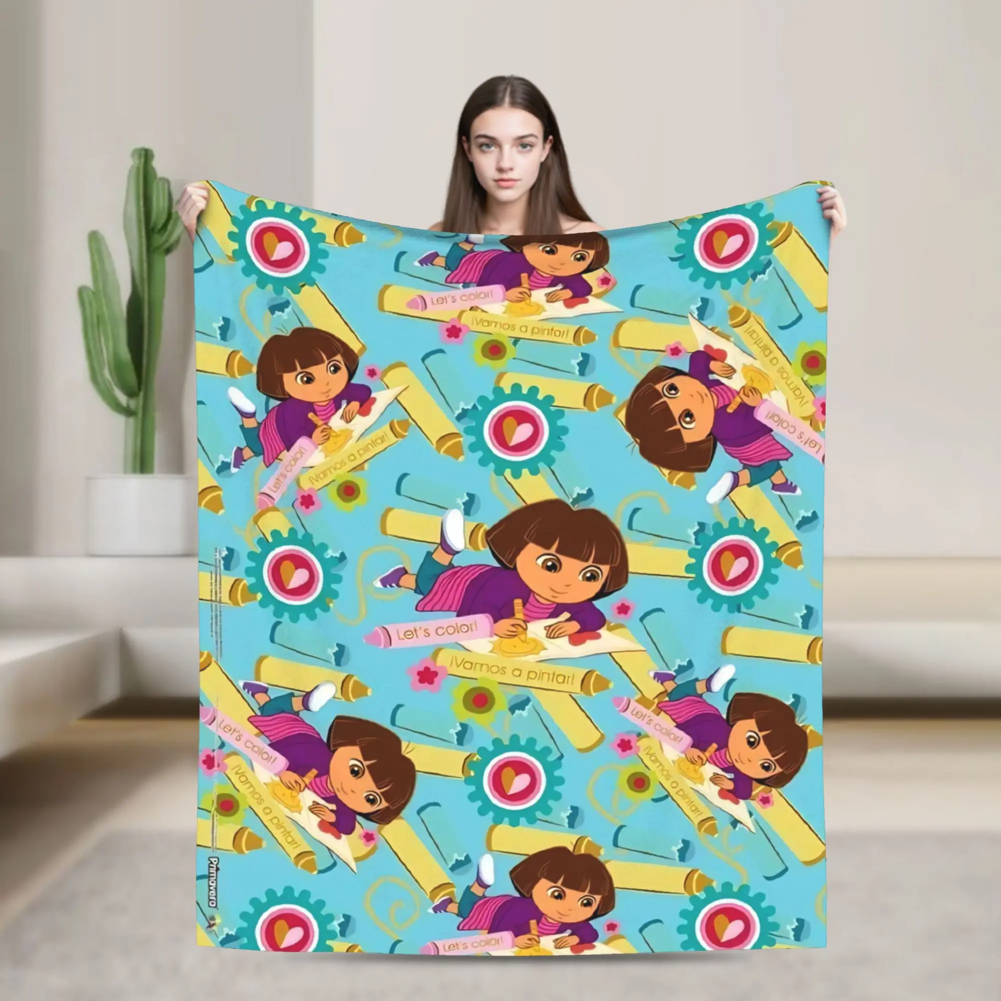 Super Soft D-Doras The Explorers Throw Blanket Premium Flannel Fleece Lightweight Bed Blanket Cozy Plush Blankets All Season Use