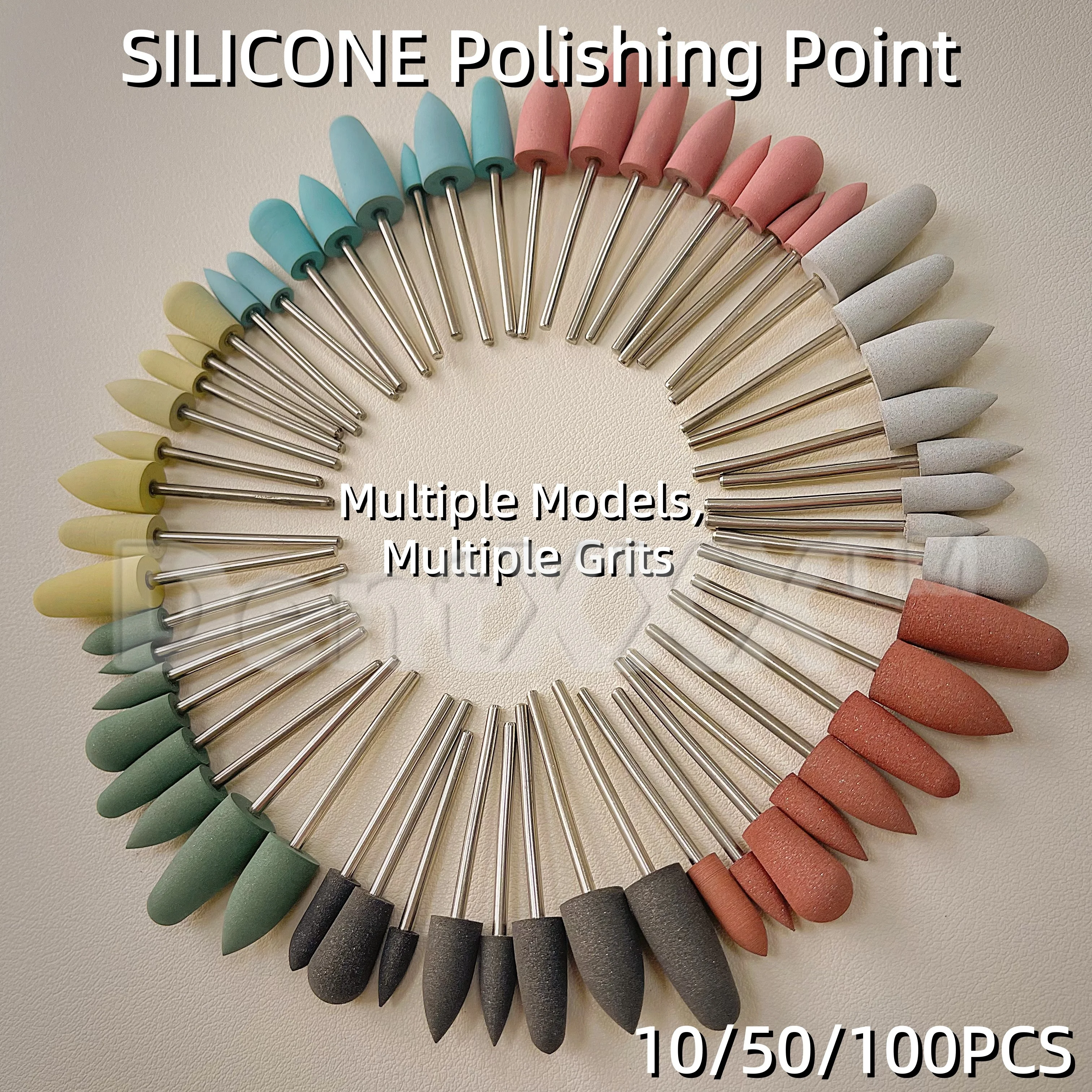 10/50/100PCS Silicone Polishing Points for Grinding, Multi-Grit for Metal, Ceramic, Nail Polishing and Grinding