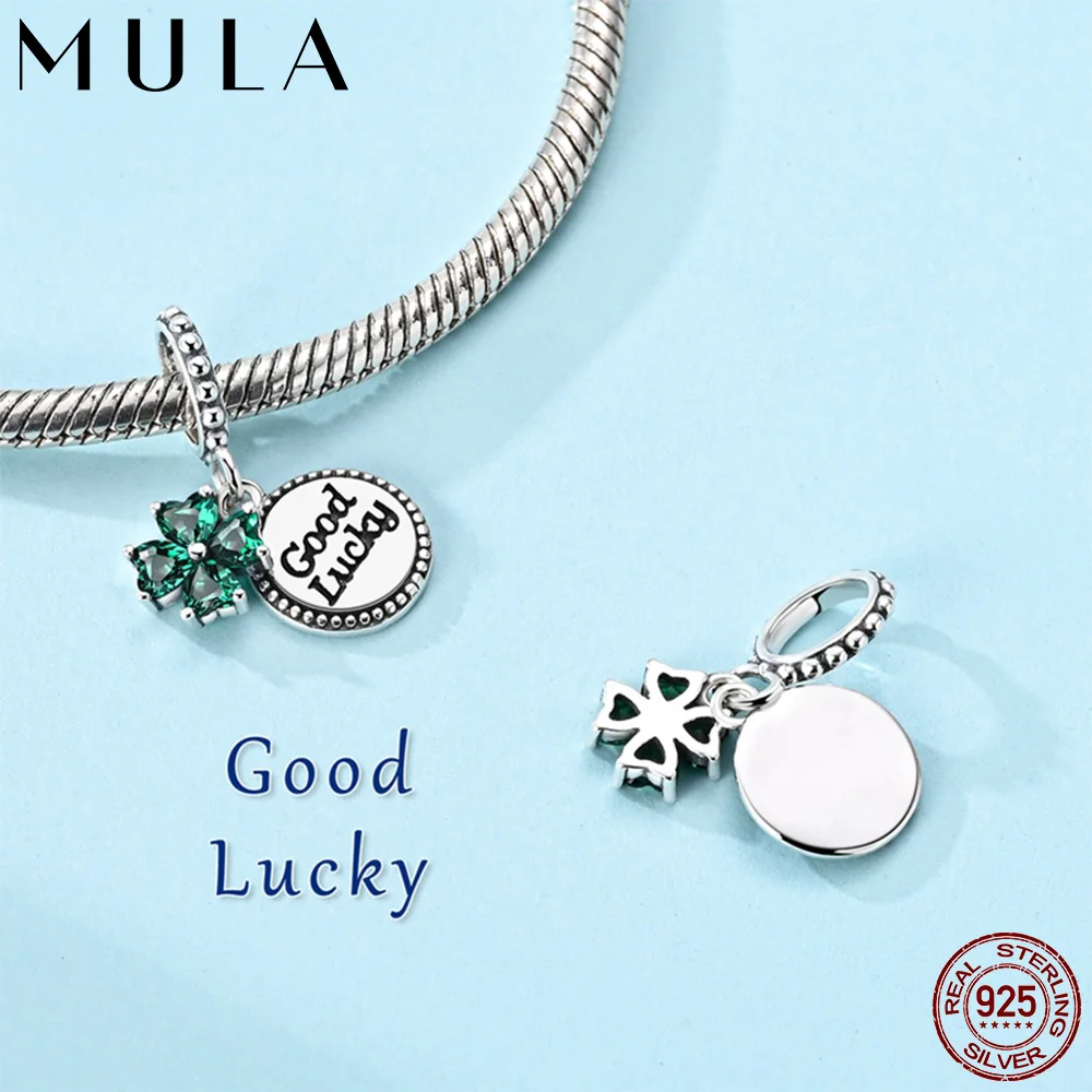 

Mula 1Pc New 925 Silver Lucky Clover Pendant Fit Original Snake Chain Charm Bracelet DIY Making Gift