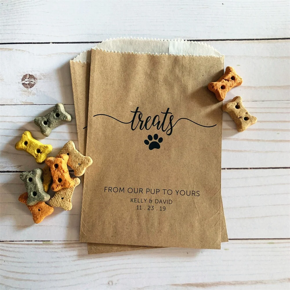 Wedding Dog Treat Bags LINED - Dog Treat Favor Bags - Doggie Bag for Wedding - Doggy Bags - Dog Cookie Bags - Pet Biscuit Bar Ba