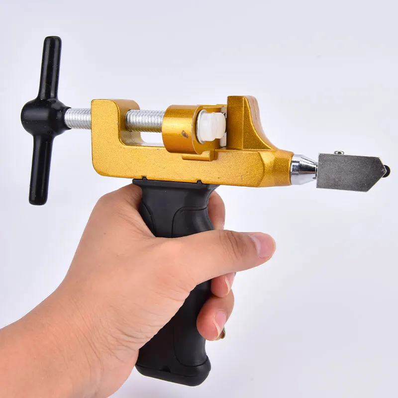 

2-in-1 Glass Tile Cutter Manual Professional Cemented Carbide Cutting Head Knob Handle Opening Tool Anti-rust Glazing Knife