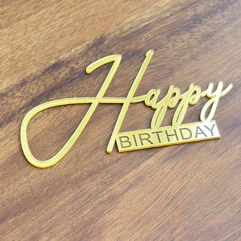 Golden Rose Gold Happy Birthday Party Cake Toppers Characteristic Birthday Cake Topper for Baby Birthday Party Cake Decorations