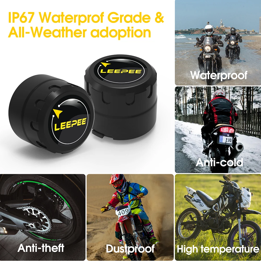Android/IOS General Motorcycle TPMS External Sensors Tire Pressure Sensor Monitor System Bluetooth-Compatible 4.0 5.0