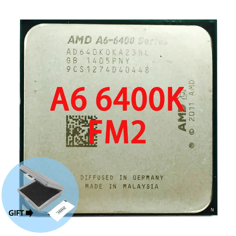 AMD A6-Series A6-6400K A6 6400 A6 6400K A6 6400B 3.9G 65W Dual-Core CPU Processor AD640KOKA23HL/AD640BOKA23HL Socket FM2