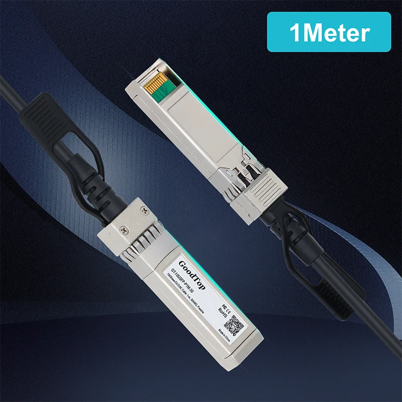 كابل GoodTop 10G SFP+ DAC Twinax (1 م)، 10 جيجا بايت من النحاس السلبي المباشر، متوافق مع Cisco، MikroTik، Netgear، HORACO Switch