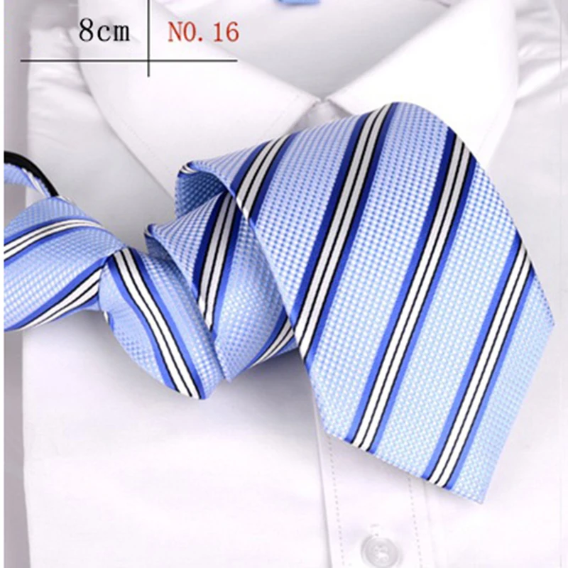 Clássico Nó Livre Lazy Zipper Neck Tie, Festa de Casamento, Escritório de Negócios Formal, Vintage Stripes Print, Presente, 8cm