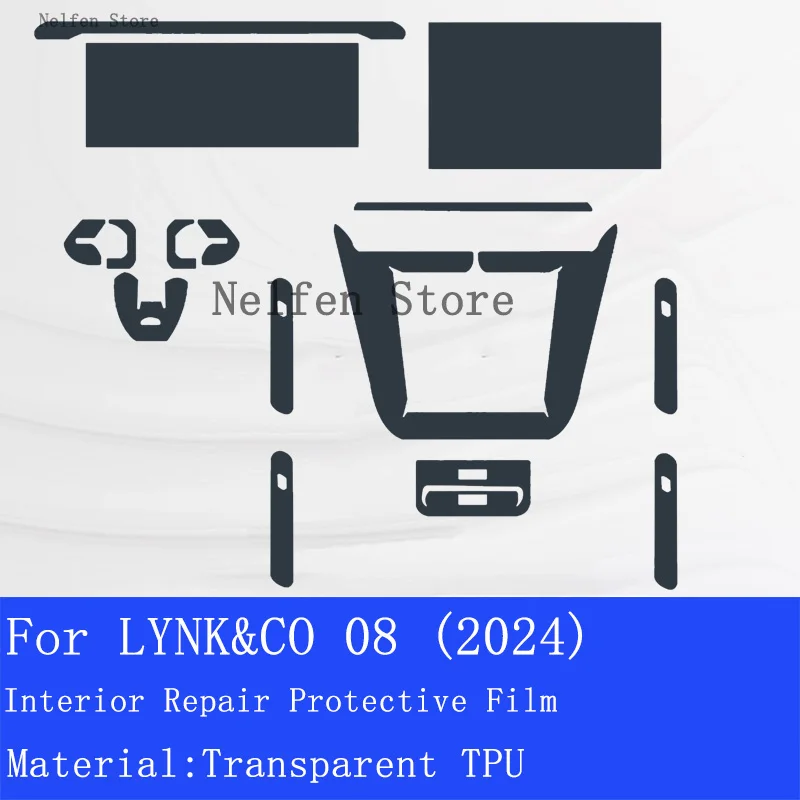 For  LYNK&CO 08 2024 LYNK CO Hybird Car GPS Navigation Instrument Film LCD Screen TPU Protective   Protector Decoration Sticker