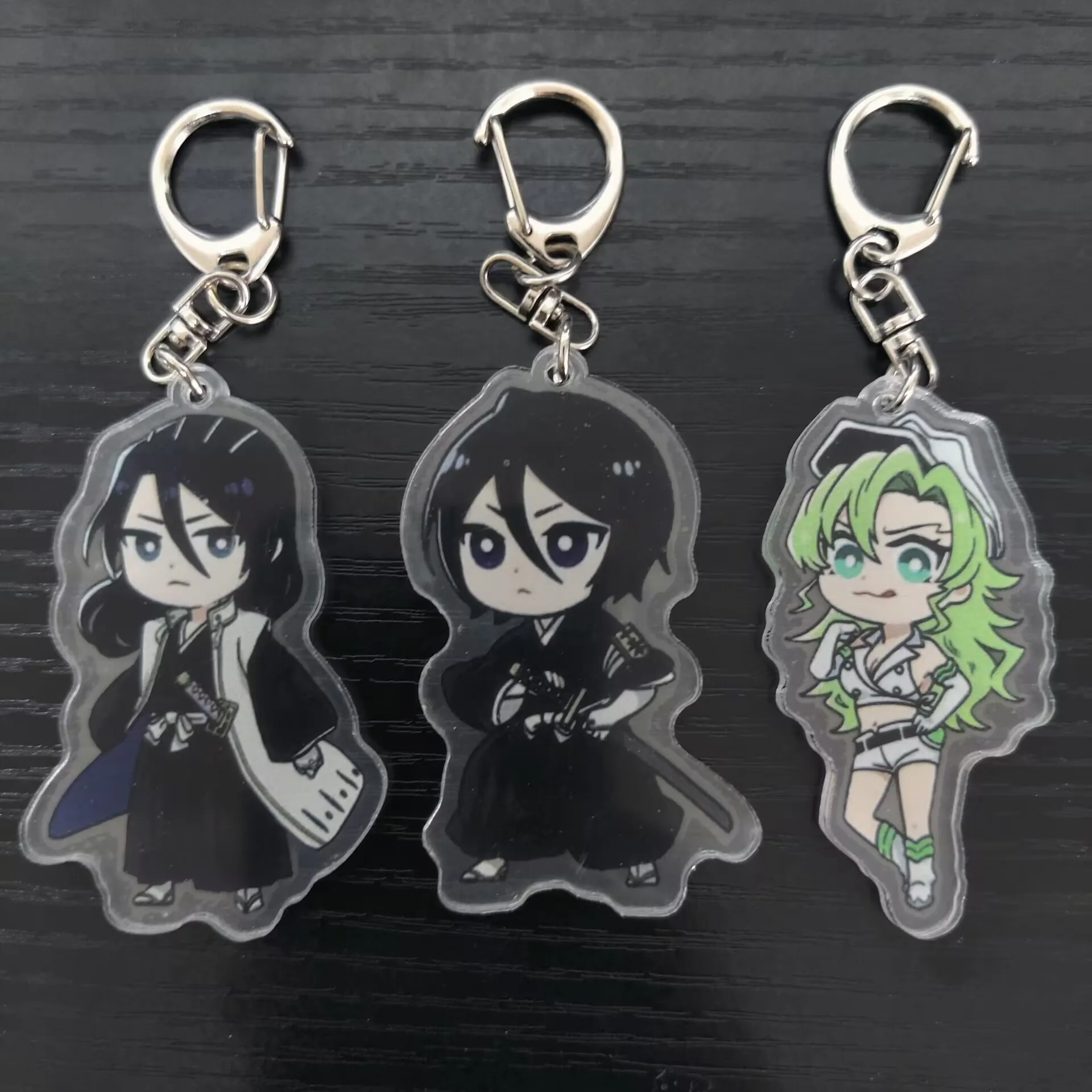 BLEACH Anime Figures Kurosaki Ichigo Candice Catnipp Cosplay Acrylic Keychains Kuchiki Byakuya Character Keyring Pendant Decor