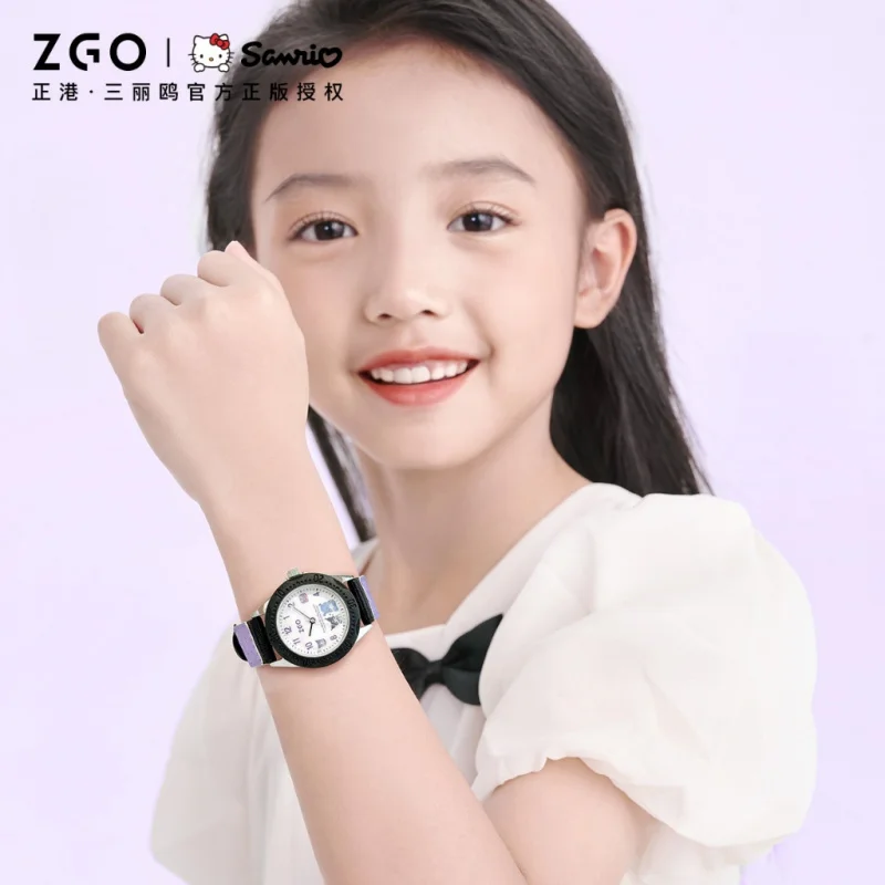ZGO Sanrio Kuromi Kids Quartz Watch for Girls, Students, Cute and Waterproof Unisex Watch Gift 336