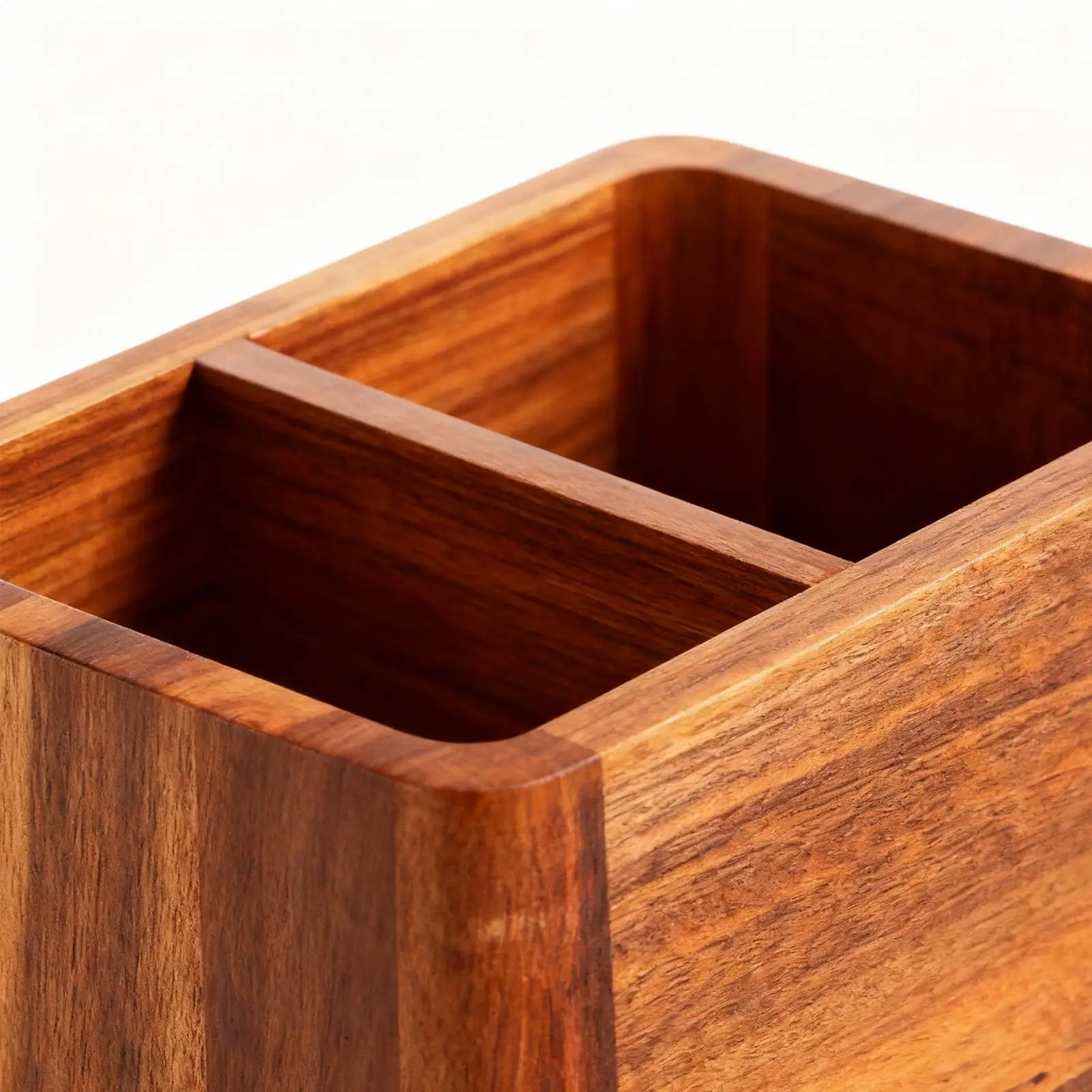 Kitchen Utensil Holder Wooden Silverware Holder Divided Cutlery Rack For Home Apartment RV Party Christmas Country Farmhouse