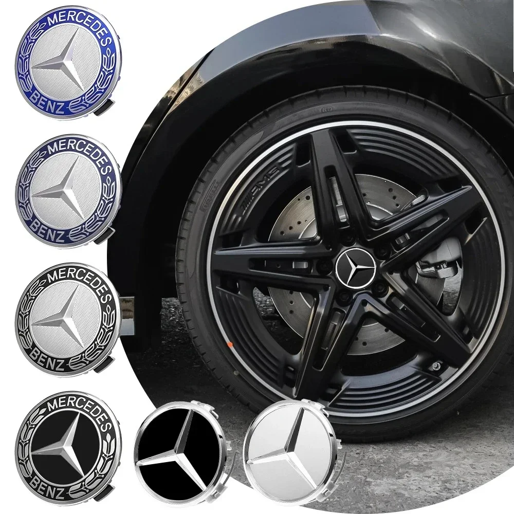 

4 Pieces/Set 75mm For Mercedes Benz AMG W203 W206 W220 W205 W211 W212 Car Wheel Center Hub Caps Benz Emblem Tire Rim Covers