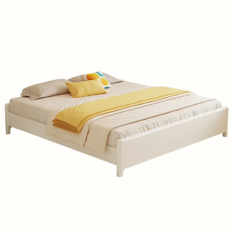 

Современная простая кровать с высоким ящиком для хранения воздуха, бытовая белая татами из массива дерева