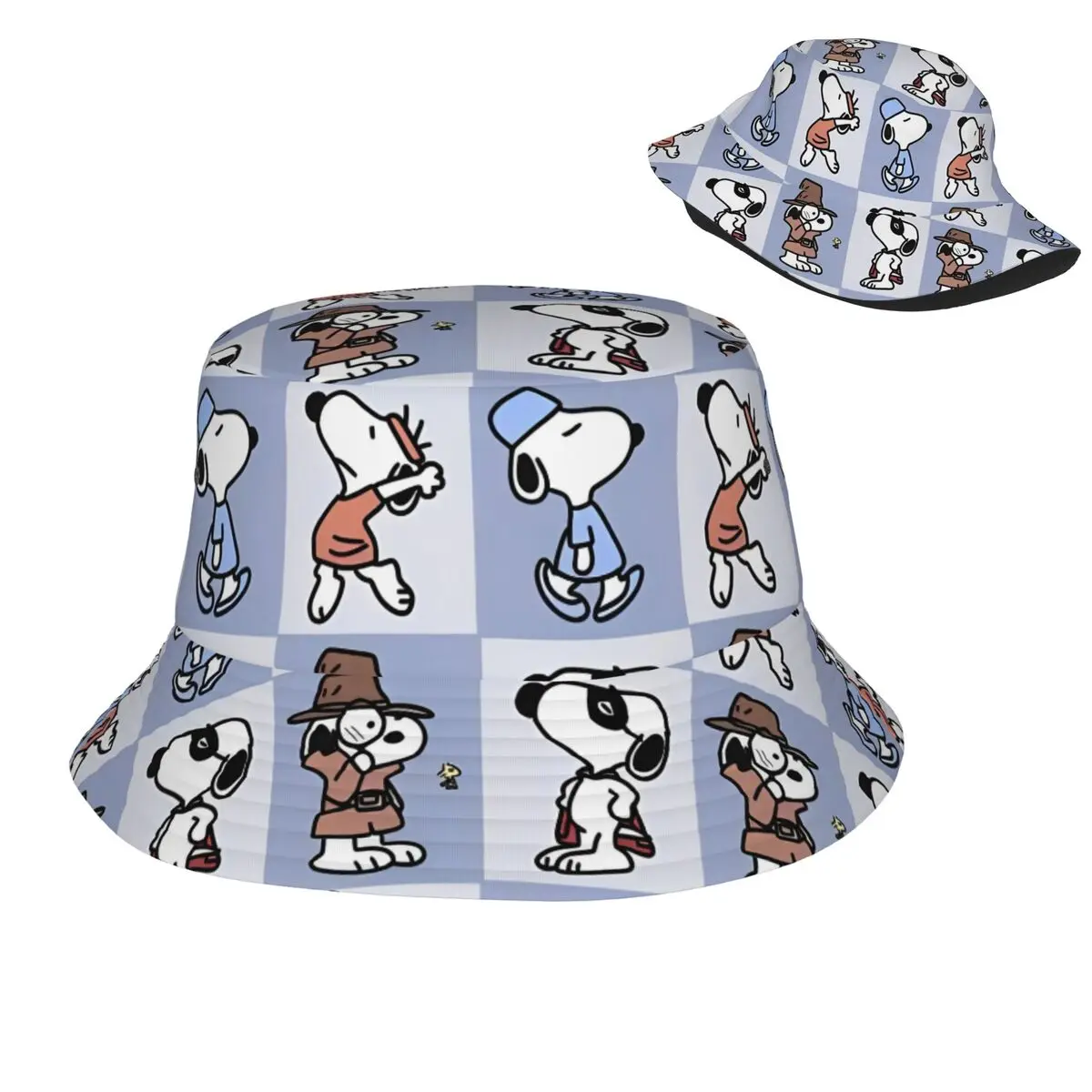 

Панамы унисекс Kawaii Snoopy Peanuts Merch Bob Hat для путешествий, легкие головные уборы