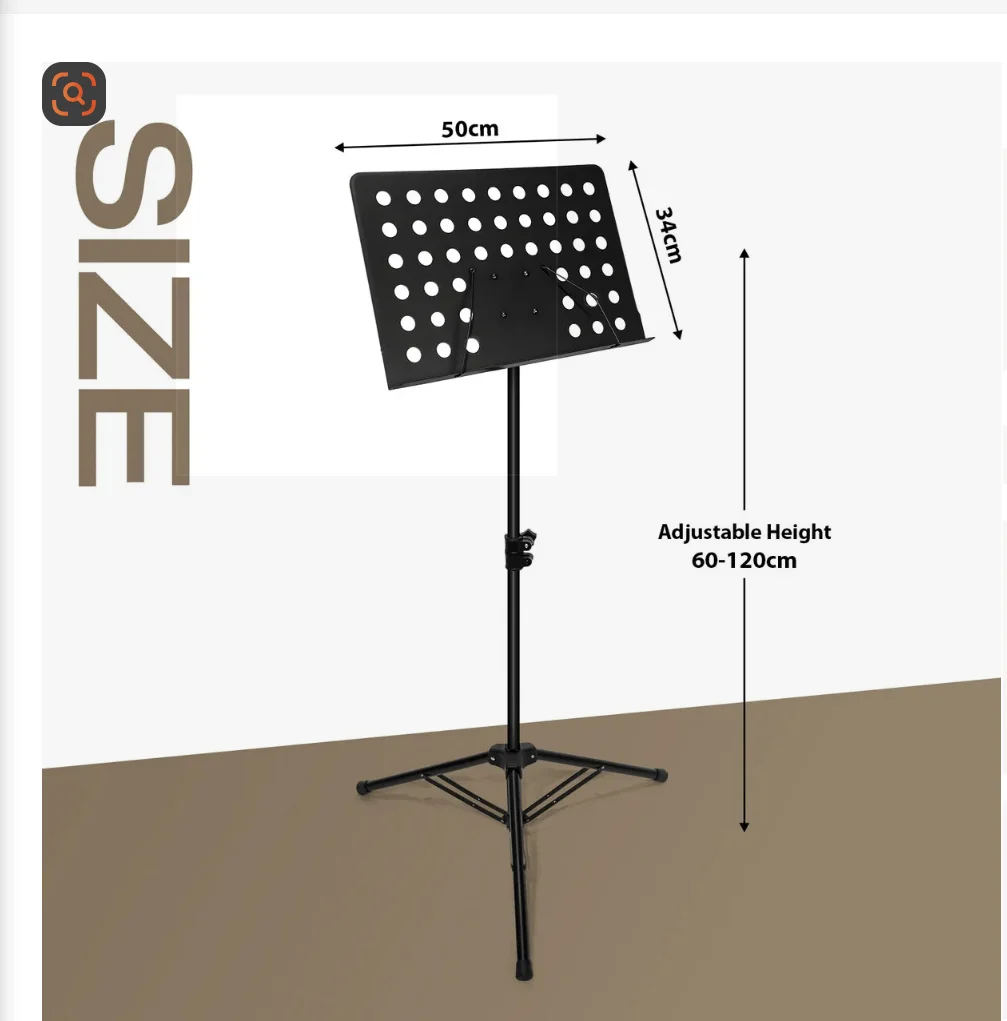 Musical Score Stand with Extendable Design and High-quality Metal Construction Music Stand