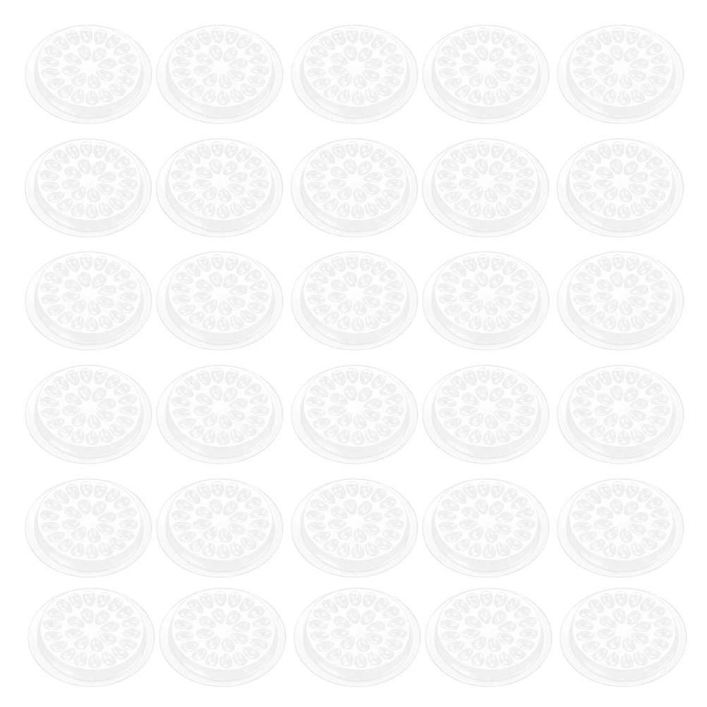 200pcs Eyelash Glue Holder Transparent Lash Extension Bases Disposable Pigment Trays For Eyelash Tools Flower Shape Glue Pallets