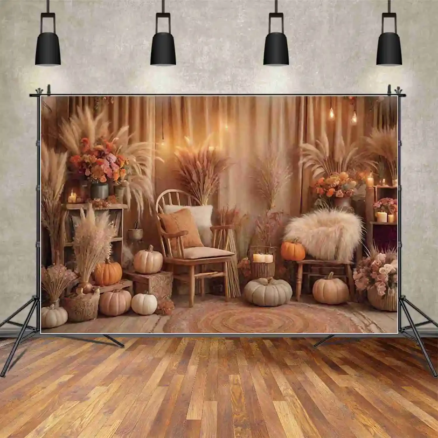 MOON.QG Boho Thatch Party Background Photography Cowboy Bohemia Autumn Photozone Backdrop Children Studio Photozone Accessories