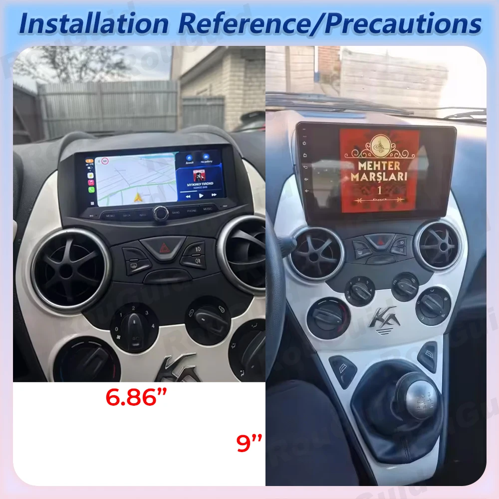 Car Stereo Android Radio Navigation For Ford Ka K2 2008-2014 Carplay Video Multimedia Player DSP Touch Screen BT A2DP Head Unit