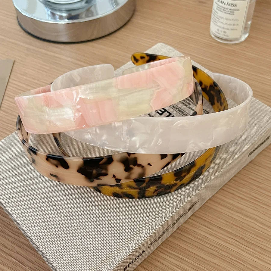Wide Hair Band Korean Style Tortoiseshell Acetate 2025 Trending Thickened Comfort Headband Office Minimalist Accessories Gift view 4