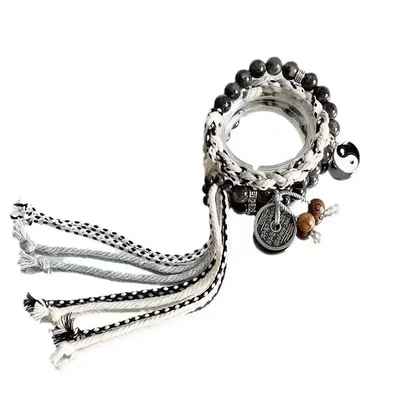 

New Chinese Twin Tai Chi Mountain Ghost Money Hand Rope Men's Bracelet Women's Weaving Niche Design Couple Bracelet Multi-layer
