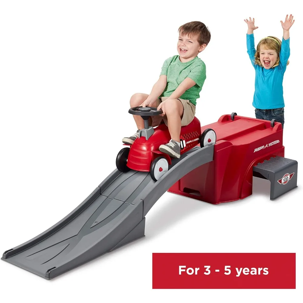 Radio Flyer Ride On Jouet pour Enfants, Voiture de Sport intérieure et extérieure avec Rampe, 500, Rouge