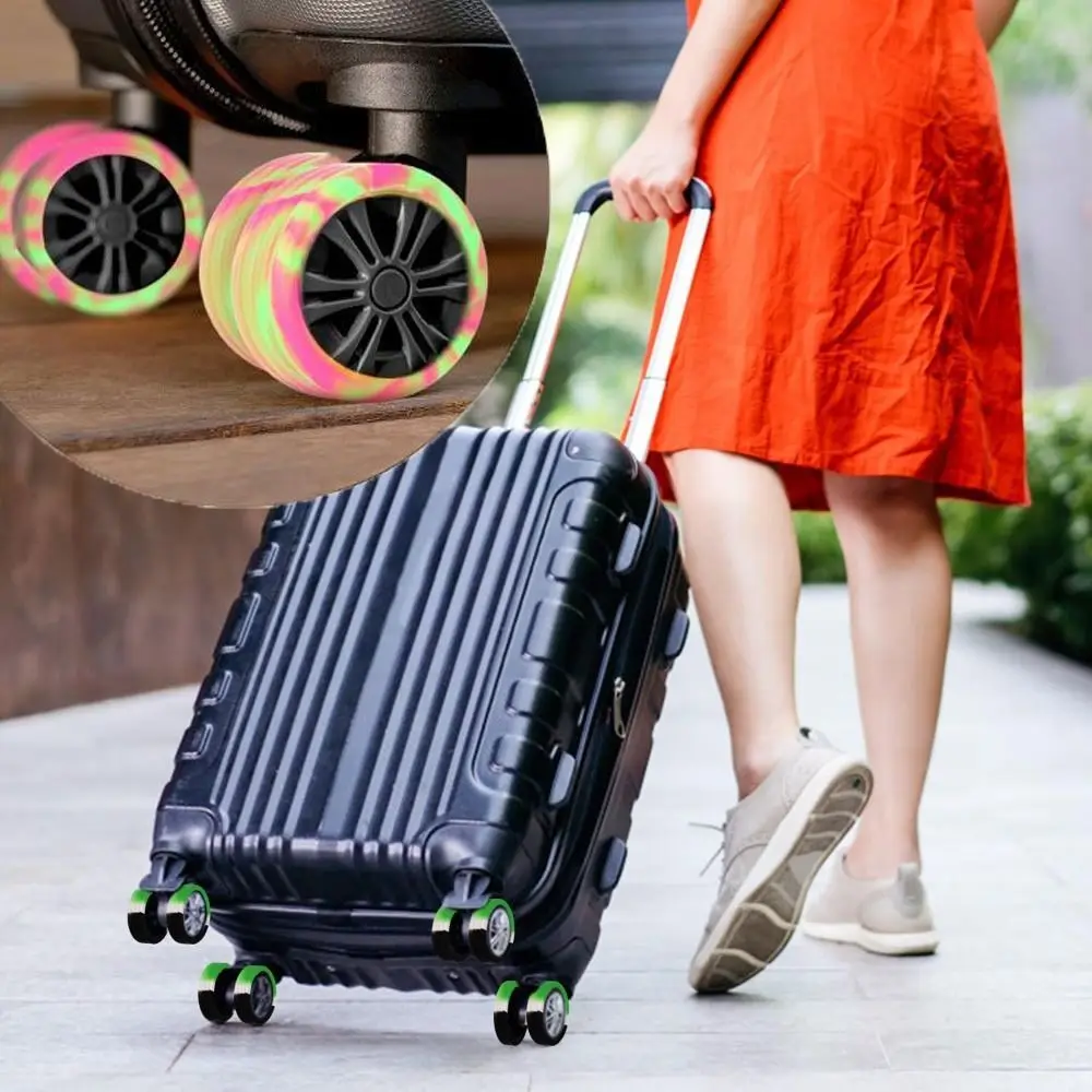 4Pcs Silicone Luggage Wheels Protector Reduce Noise Suitcase Parts Travel Luggage Caster Shoes Thickened Reduce Wheel Wear