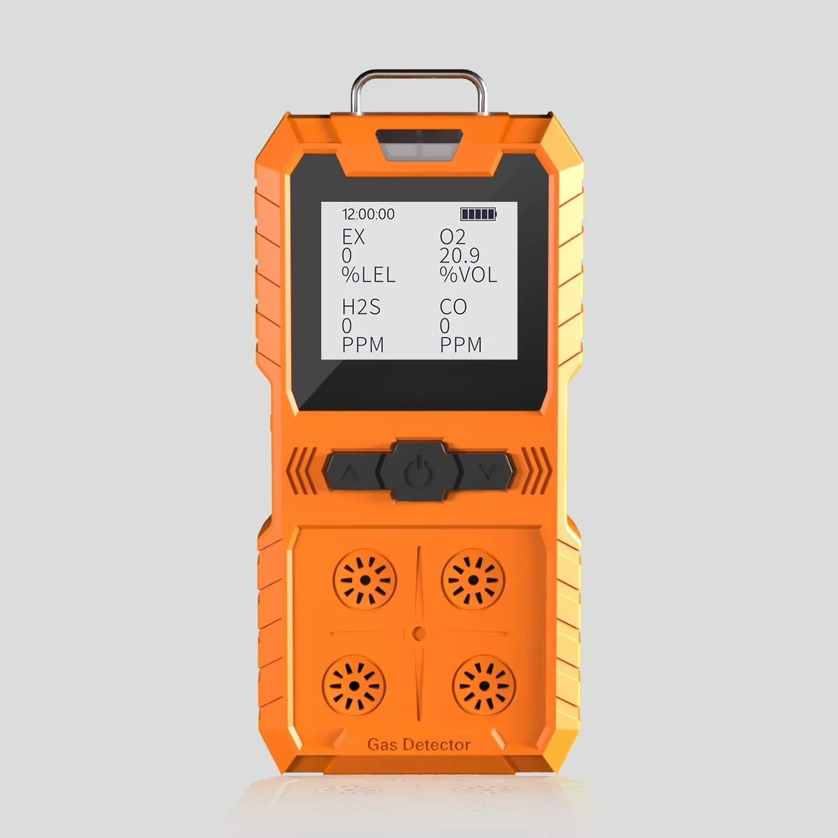 4 Gas Detector, Portable 4 Gas Monitor Multi Gas Detector H2S,O2,CO and EX Rechargeable LCD Display H2s Monitor