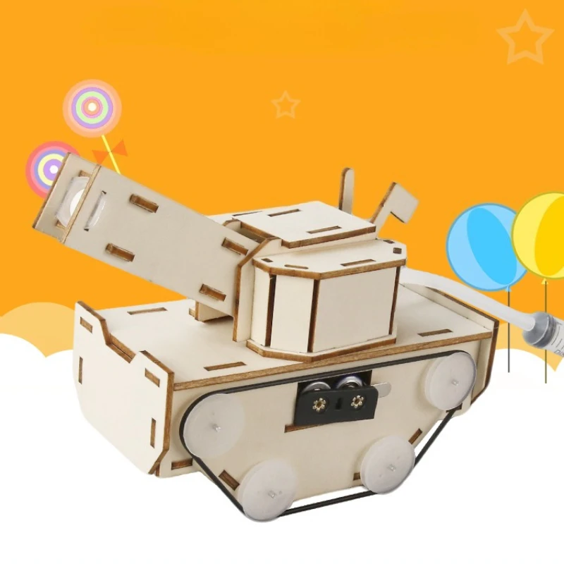 Hydraulic Launcher Electric Tank DIY Science Kit STEM Educational Model Handmade Assembly Physics Experiment Craft Material Pack