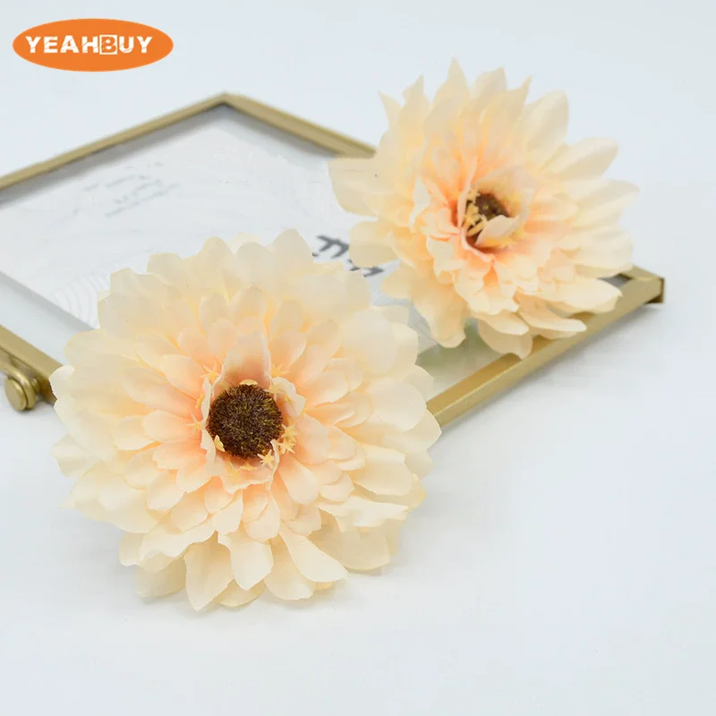 10 cm 12 Farben Künstliche Seidenblüten Chrysantheme Simulation für DIY Hochzeitsstrauß Wand Garten Blumen Zubehör – Detail 9