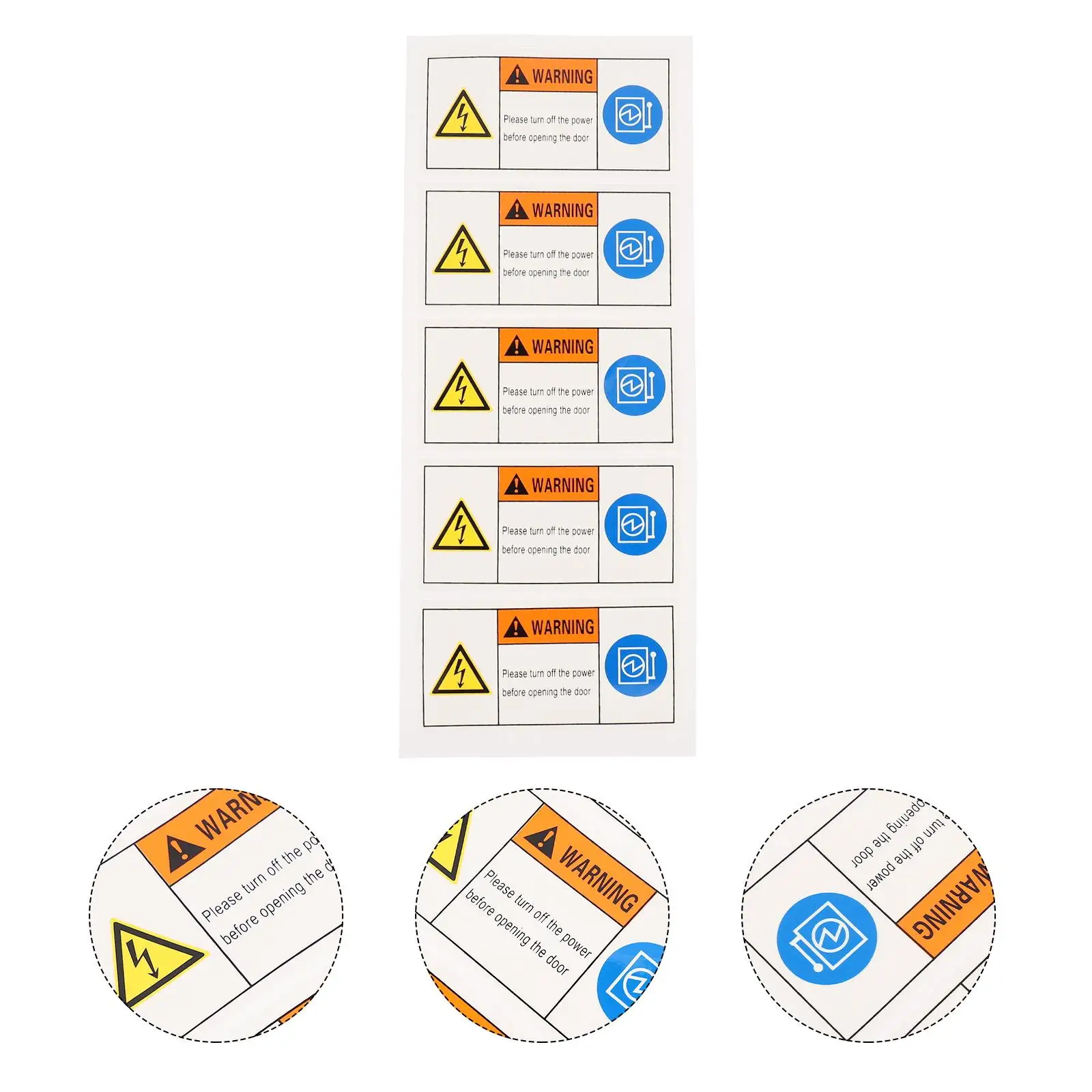 5Pcs Safety Warning Sticker for Electric Box Caution Decals Signs Traffic Security Equipment Door Practical Reliable