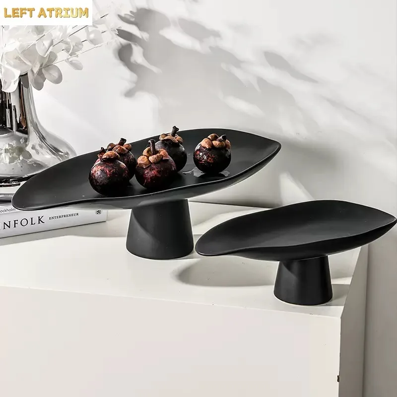 

Black and White Resin Storage Tray, Fruit Tray, Irregular Tableware, Snack Storage Container, Dessert Tray, Home Decoration