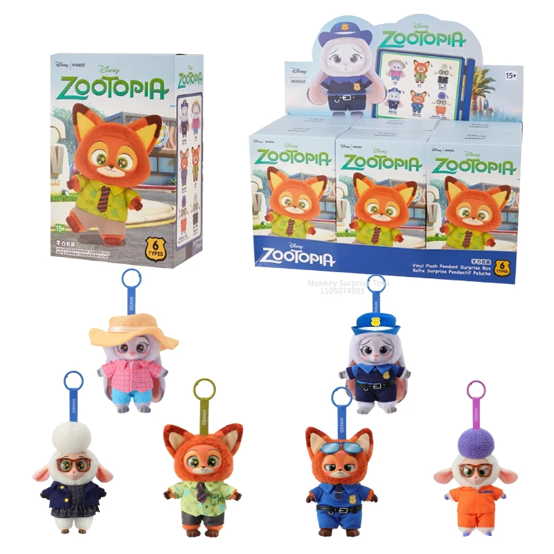 

New Genuine Miniso Zootopia Vinyl Series Blind Box Cute Anime Cartoon figure Bag Ornament Doll Mystery Trendy Kawaii Decor Gift