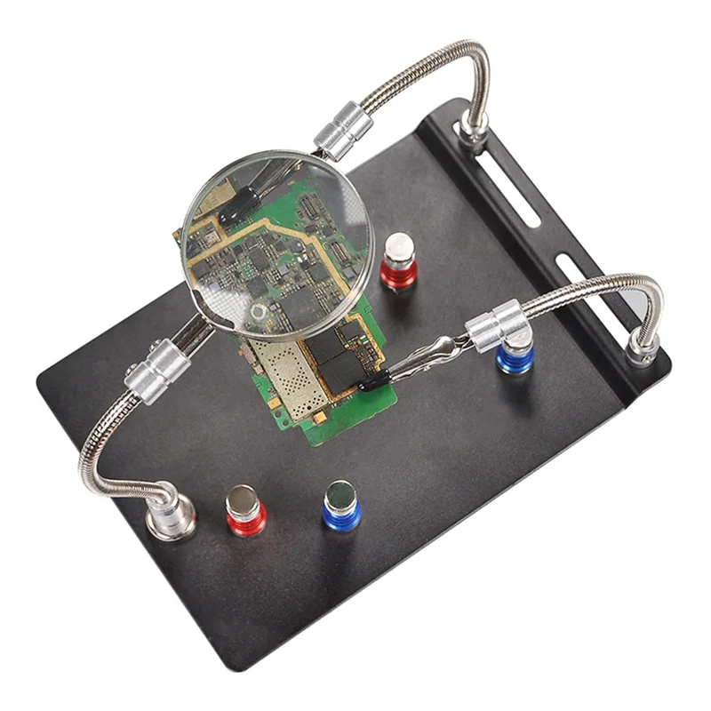 ABKP-Magnetic Magnifying Glass PCB Circuit Board Holder Flexible Arm Soldering Welding Station Soldering Iron Stand