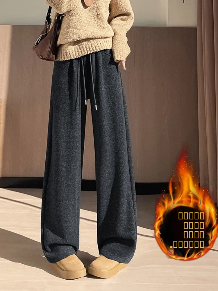 

Шерстяные широкие брюки Bla для женщин: новые осенне-зимние мягкие драпированные брюки-«облако» в стиле кэжуал, длинные брюки-«нож»