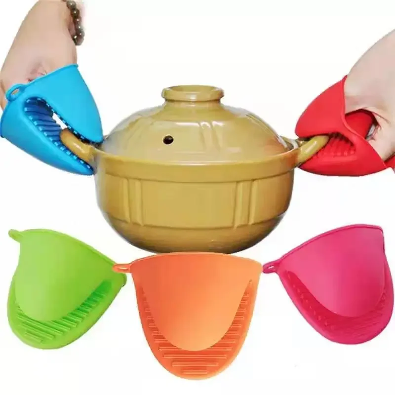 High Quality 1pc Kitchen Baking Silica Gel Heat Insulation Clip Anti Scalding Non Slip Gloves Household Bowl Oven Microwave Oven