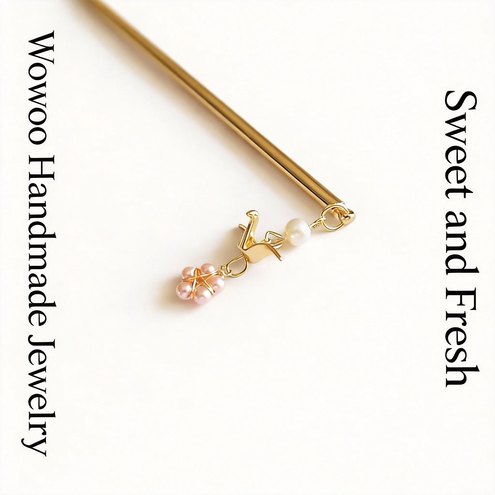 Chinese Style Lucky Origami Crane 18k Gold Plated Hair Stick Faux Pearl Decor Hairpin Traditional Blessing Hair Accessories For