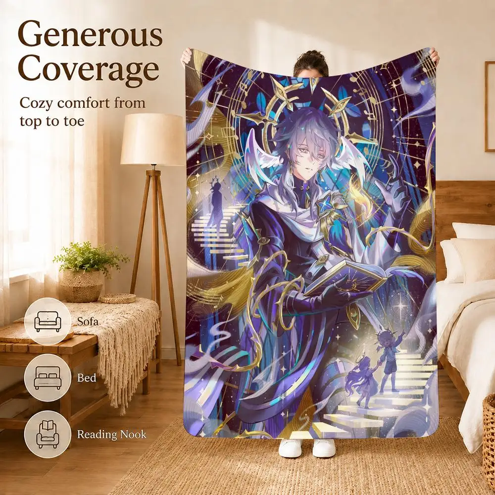 Game Sunday Honkai Star Rail Elegant Throw Ultra Soft Summer Flannel Throw Blanket for Couch, Bed, Office & Travel